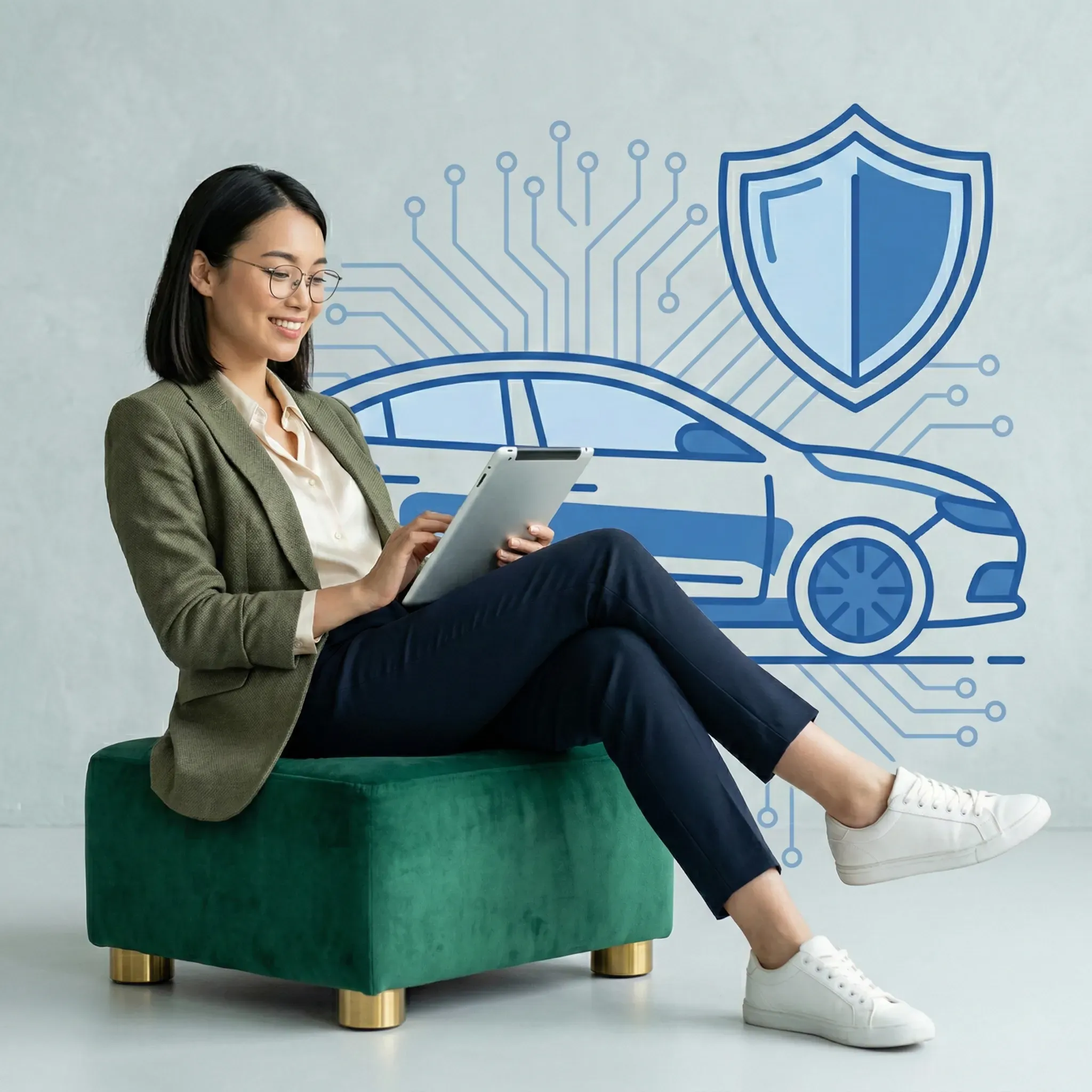 Mujer consultando SOAT en tablet